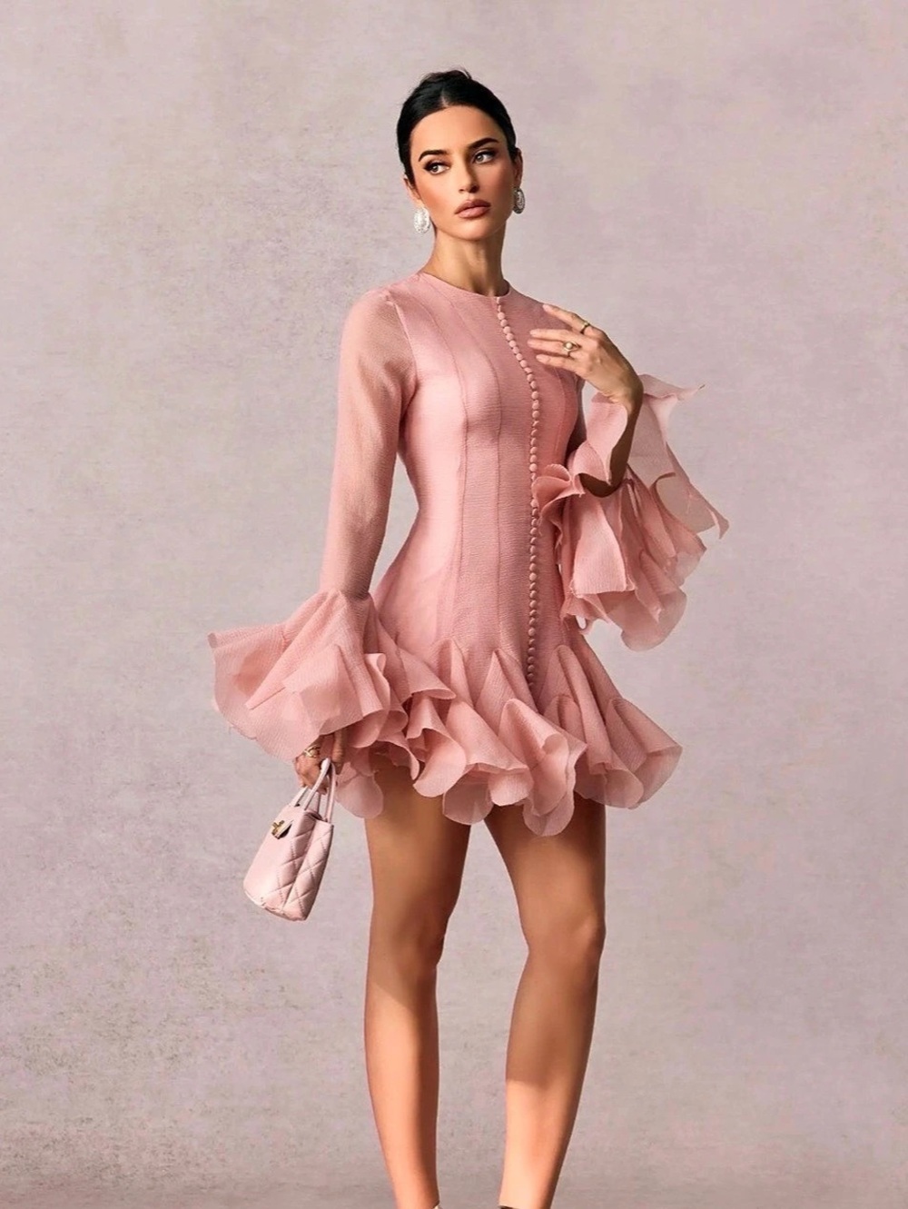Sunfere Leila Semi-sheer Flare Mini Dress